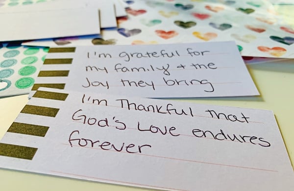 Missions of Hope gratitude jar messages