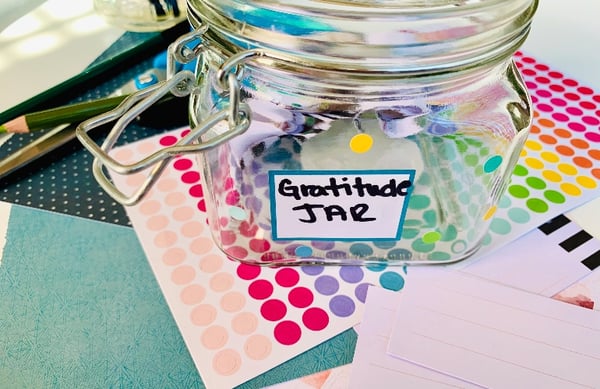 Decorated gratitude jar 